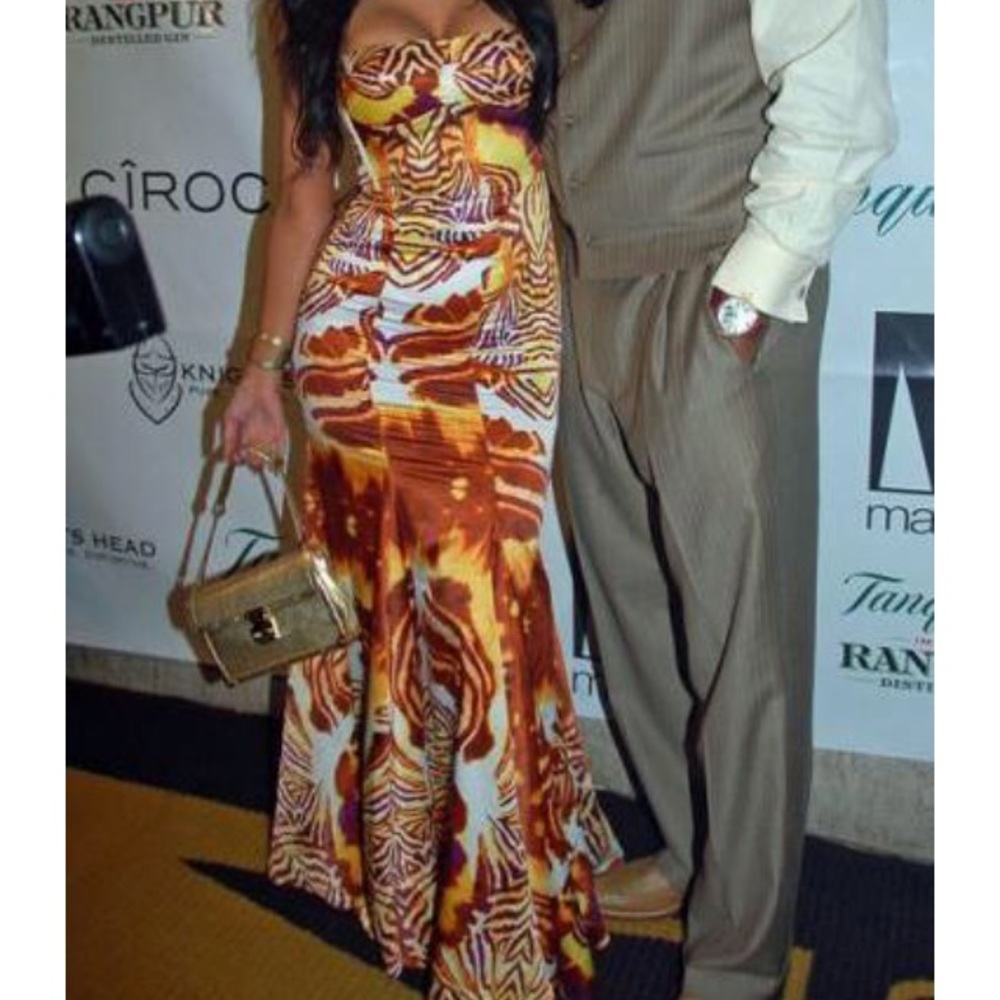 Just Cavalli draped dress as seen on Kim K